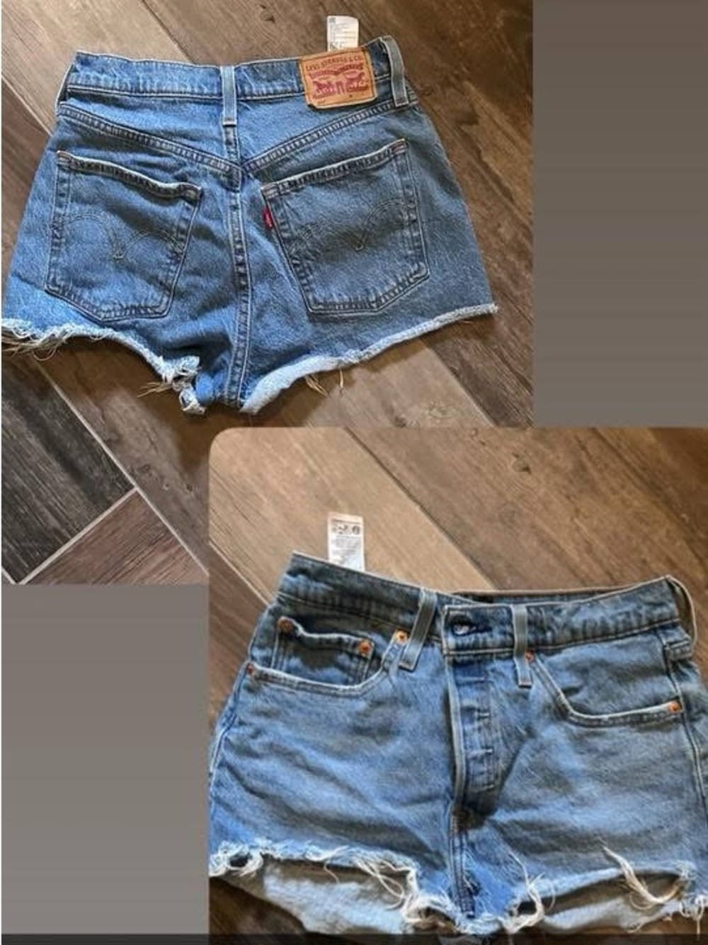 Levi's Blue Distressed Denim Cutoff Shorts